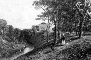 Coilsfield, gravado por J. Giles, ilustração de "Land of Burns", de John Wilson, publicado em 1840