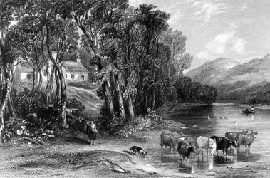 Ellisland, ilustração de "Land of Burns", de John Wilson, publicada em 1840