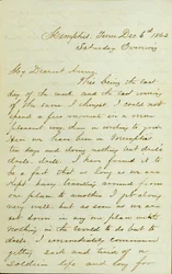 Carta de D. P. Grier, Memphis, Tenn., para Anna McKinney, 6 de dezembro de 1862