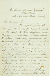 Carta de D. P. Grier, a bordo do Steamer Starlight, Rio Ohio, para Anna McKinney, 21 de Novembro de 1862