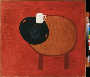 Vermelho e Branco - Pintura de David Petrovich Sterenberg (1881-1948), óleo sobre tela, cerca de 1920 - arte russa, avant garde século XX, naturezas mortas - Museu de Arte do Extremo Oriente, Khabarovsk (Rússia)