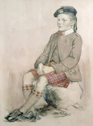 Príncipe de Gales, mais tarde Eduardo VIII, de 8 anos, vestindo o Royal Stuart Tartan