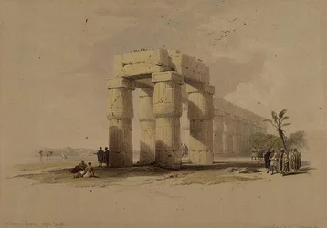 Em Luxor, Tebas, Alto Egito, de "Egypt and Nubia", Vol.1 (litho)