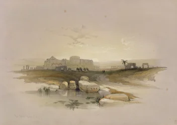 Beit Jibrin, da "Terra Santa", gravada por Louis Haghe (1806-1885), 1839