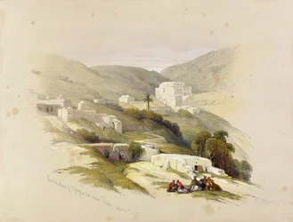 Igreja Cristã de São Jorge em Lud (antiga Lydda) 29 de março de 1839, do Volume II da "Terra Santa"; por Louis Haghe (1806-85) publicado em Londres, 1842