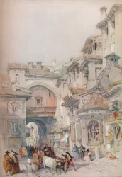 Portão da Vivarrambla, Granada, década de 1830, 1930.