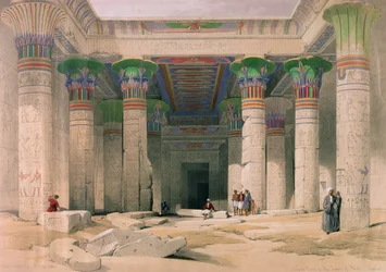 Grande Pórtico do Templo de Philae, Núbia, do &39;Egito e Núbia&39;, gravado por Louis Haghe (1806-1885) publicado em Londres, 1838