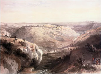 Na Terra Santa: Jerusalém, vista do Sul com a paisagem do Deserto de Judá (gravura)