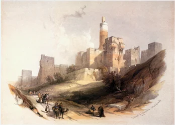Na Terra Santa: Jerusalém, a Cidadela com a Torre de David (gravura)