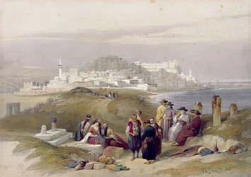 Jafa, a antiga Jope, 16 de abril de 1839, prancha 61 do volume II de «A Terra Santa», gravada por Louis Haghe (1806-85), publicada em 1843
