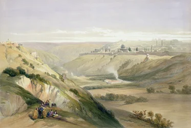 Jerusalém, 5 de abril de 1839, prato 18 do Volume I de &39;The Holy Land&39;, gravado por Louis Haghe (1806-85) pub. 1842