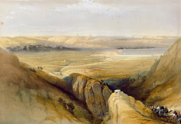 Vale do Jordão, do Volume II da "Terra Santa", de Louis Haghe (1806-85), publicado em Londres, 1842, em Londres, 1842