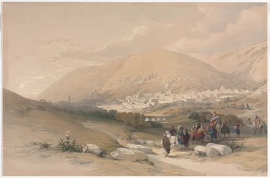 Nablus Shechem antigo, 1839.