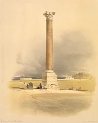 Pilar de Pompeu, Alexandria, de "Egipto e Núbia", Vol.1 (litho)