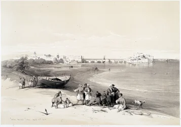 Sidon (Said), desenho feito em 28/04/1839 em "The Holy Land", Londres 1849