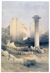 O Dromos ou Salão Central do Grande Templo de Amon, Karnak, século XIX
