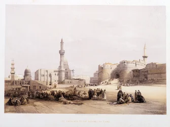 A Entrada da Cidadela do Cairo (Cairo) - em "The Holy Land" de David Roberts, Londres 1849