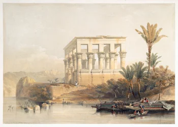 O Templo Hypaethral em Philae, chamado de Bed of Pharaoh, Egito, 1849