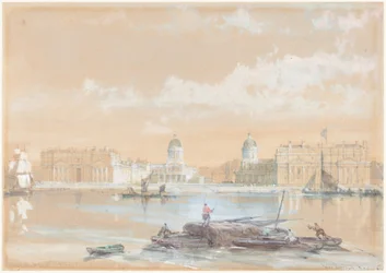 A Academia Naval vista do rio, em Greenwich