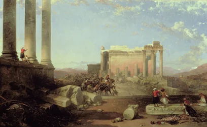 As ruínas do Templo do Sol em Baalbek, 1861