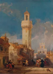 A torre da igreja de San Nicolás de la Villa, Córdoba, 1834