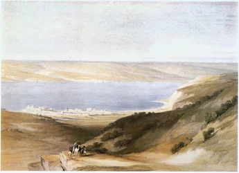 Tiberíades e o Mar da Galileia, Israel (gravura)