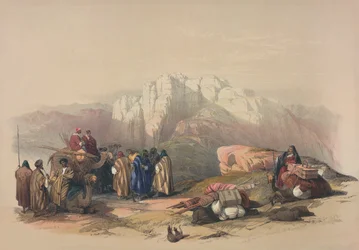 Túmulo de Arão, da "Terra Santa", gravado por Louis Haghe (1806-1885)