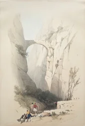 Arco triunfal cruzando a ravina que leva a Petra
