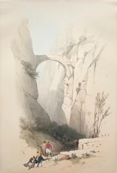 Arco do triunfo cruzando a ravina que leva a Petra, 1839.