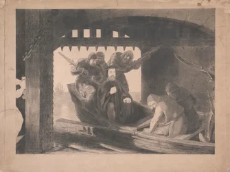 Duque de Gloucester levado para a Porta de Água de Calais, 1380