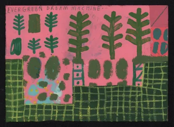 Evergreen, 2023 (pintura mista e colagem sobre tela)