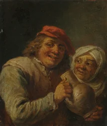Velho e mulher, década de 1700.