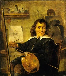 Pintor no seu estúdio