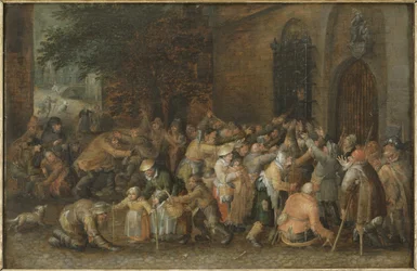 Distribuindo Alms, c.1610