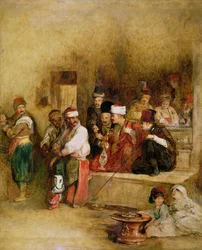 Um mensageiro tártaro narrando as notícias da vitória de St. Jean D&39;Acre, 1840