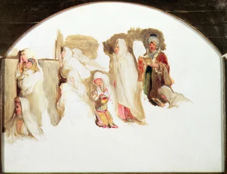 Judeus Lamentando (inacabado) (óleo e aguarela sobre papel)