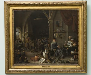 Um alquimista, mais tarde 1670s (óleo sobre tela)