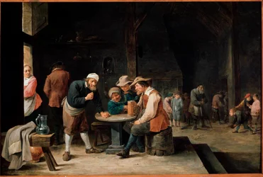 Bebedores de cerveja. Pintura de David Teniers II, os jovens (1610-1690). Óleo sobre tela