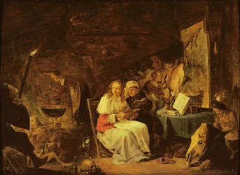 Cena de Encantamento (óleo sobre cobre montado em masonite)