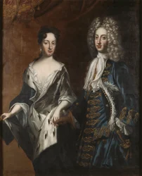 Frederic IV de Holstein Gottorp e Edwige Sophie de Suede - Frederick IV (1671-1702), Duque de Holstein-Gottorp e Duquesa Hedvig Sophia (1681-1708), de Krafft, David, von (1655-1724). Óleo sobre tela