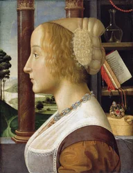 Retrato de perfil de uma jovem mulher