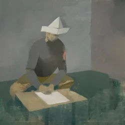 Marcel Broodthaers 20 (Syntaxe), 2023 (óleo sobre linho)