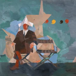 Marcel Broodthaers 25 (Quatro vírgulas), 2025 (óleo sobre linho)