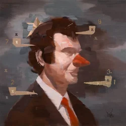 Marcel Broodthaers 26, 2025 (óleo sobre linho)