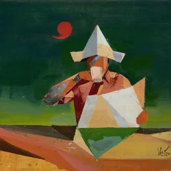 Robert Filliou 28 (Vírgula), 2023 (óleo sobre linho)