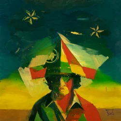 Robert Filliou 29 (Virgulino), 2023 (óleo sobre linho)
