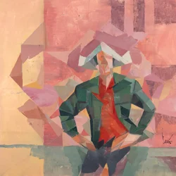 Robert Filliou 32, 2024 (óleo sobre linho)