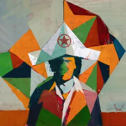 Robert Filliou 35, 2024 (óleo sobre linho)
