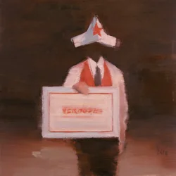 Robert Filliou 36 (Verboden), 2024 (óleo sobre linho)