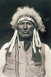 Perna de madeira, guerreiro do Northern Cheyenne que lutou na Batalha de Little Bighorn em 1876